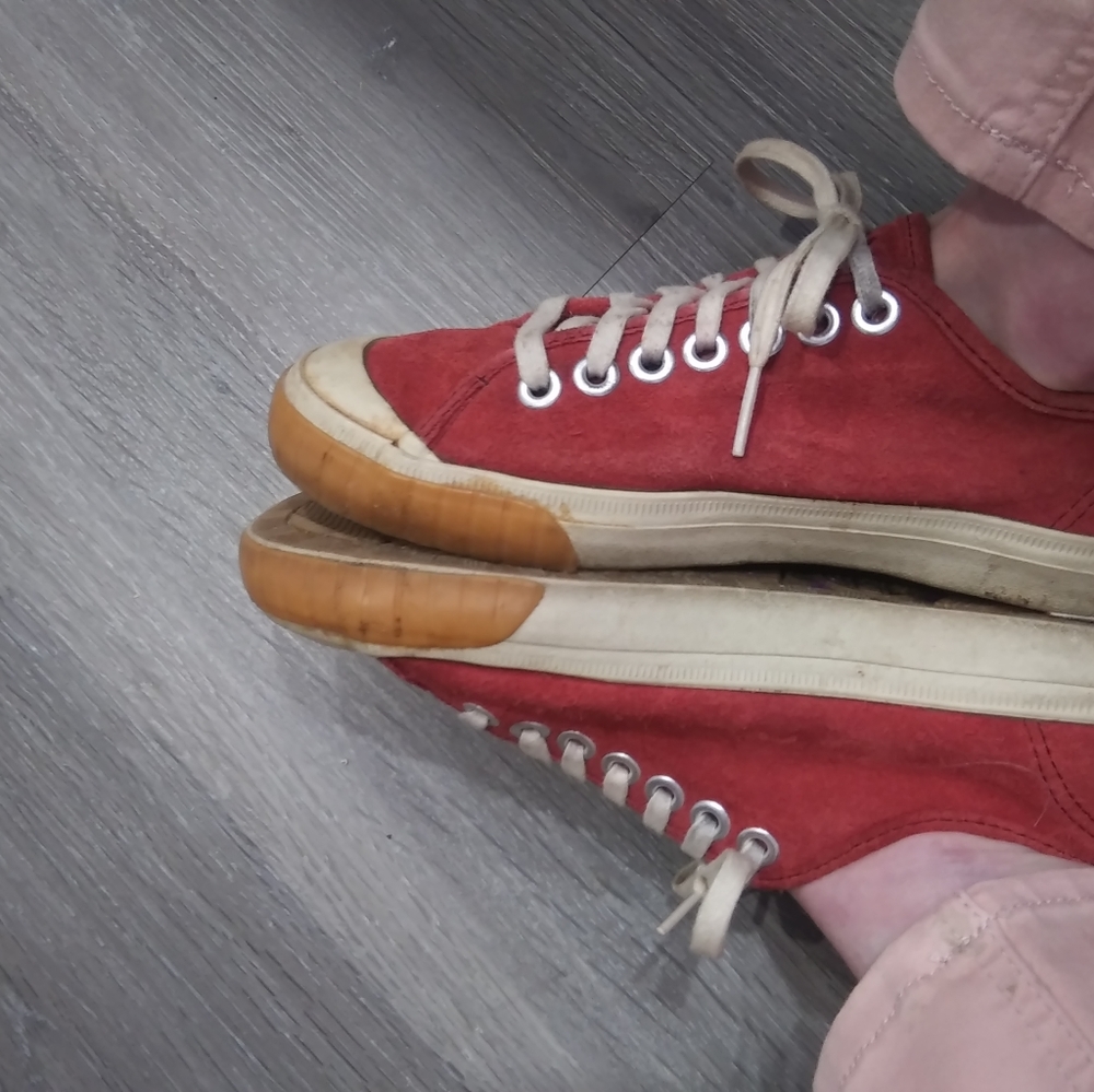 Soft Red Suede Flat Sneaker/Trainers - Picture 2 of 4